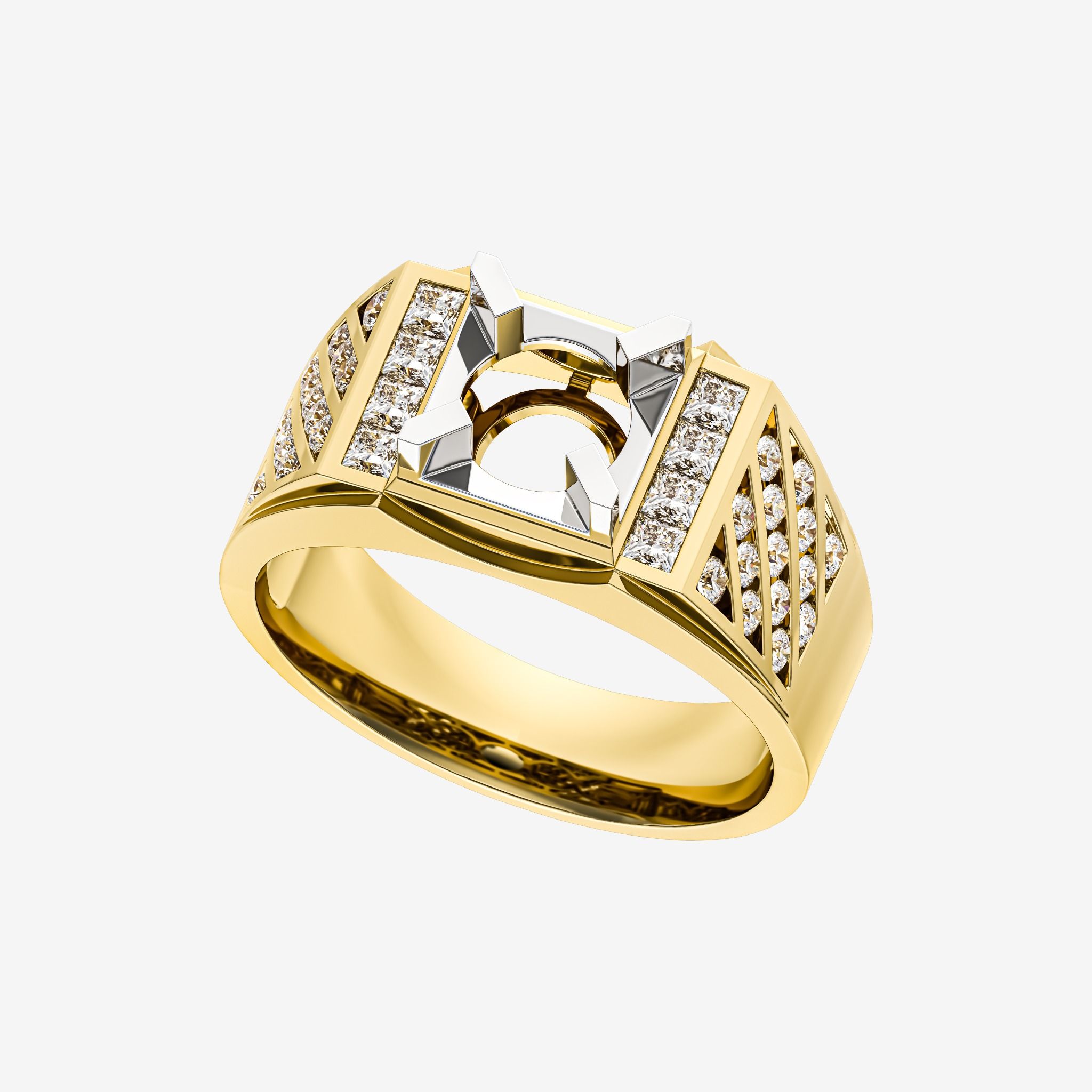 ACCENTED SEMI-SET MEN RING