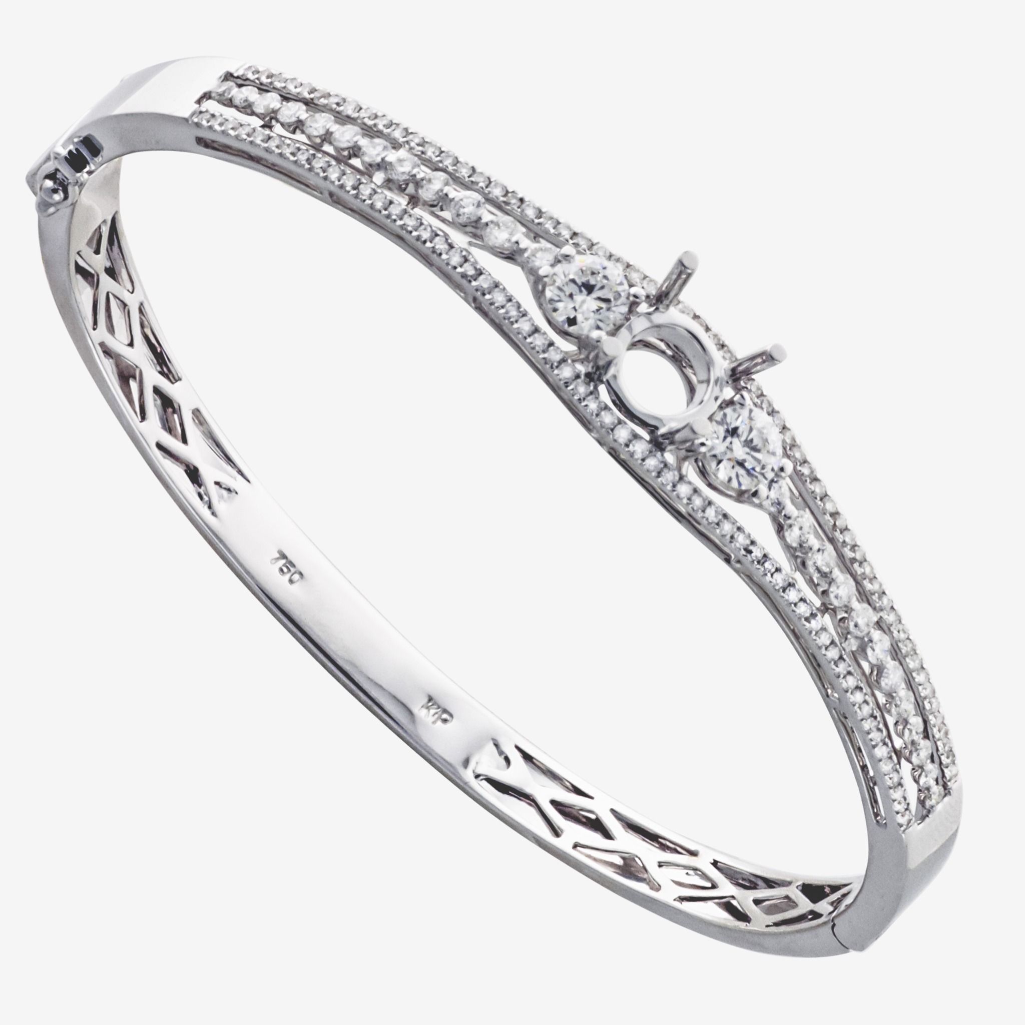 THREE-ROW SEMI-SET BANGLE