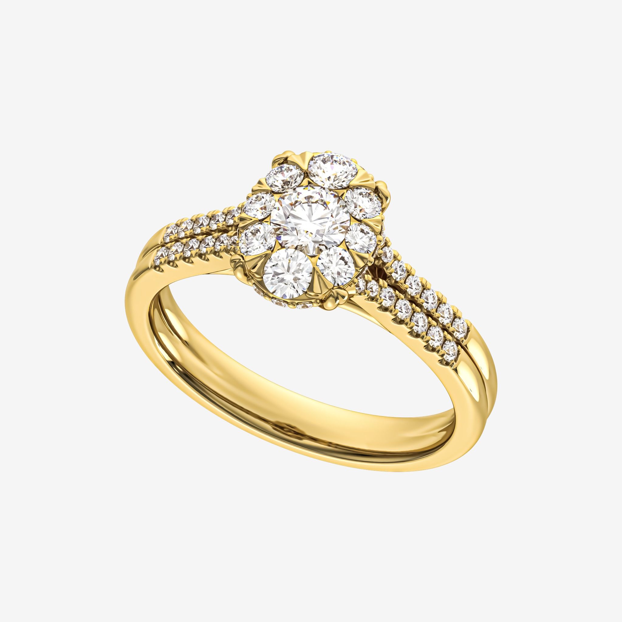 DOUBLE SHANK CLUSTER RING