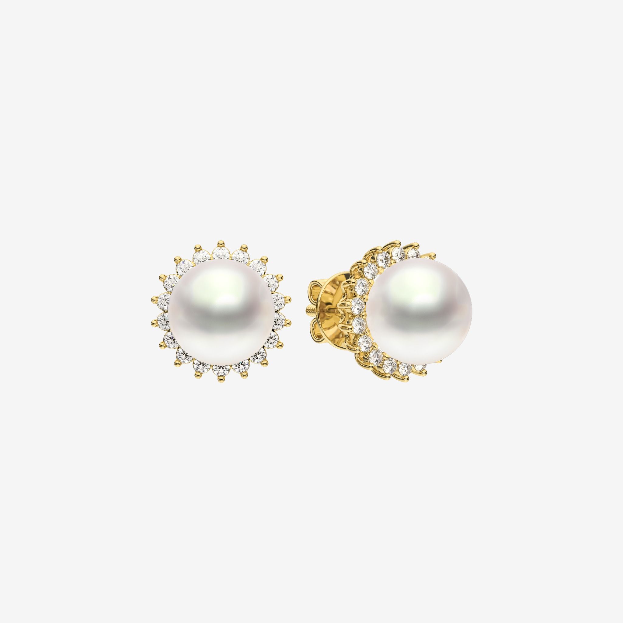 ACCENTED PEARL STUD EARRINGS
