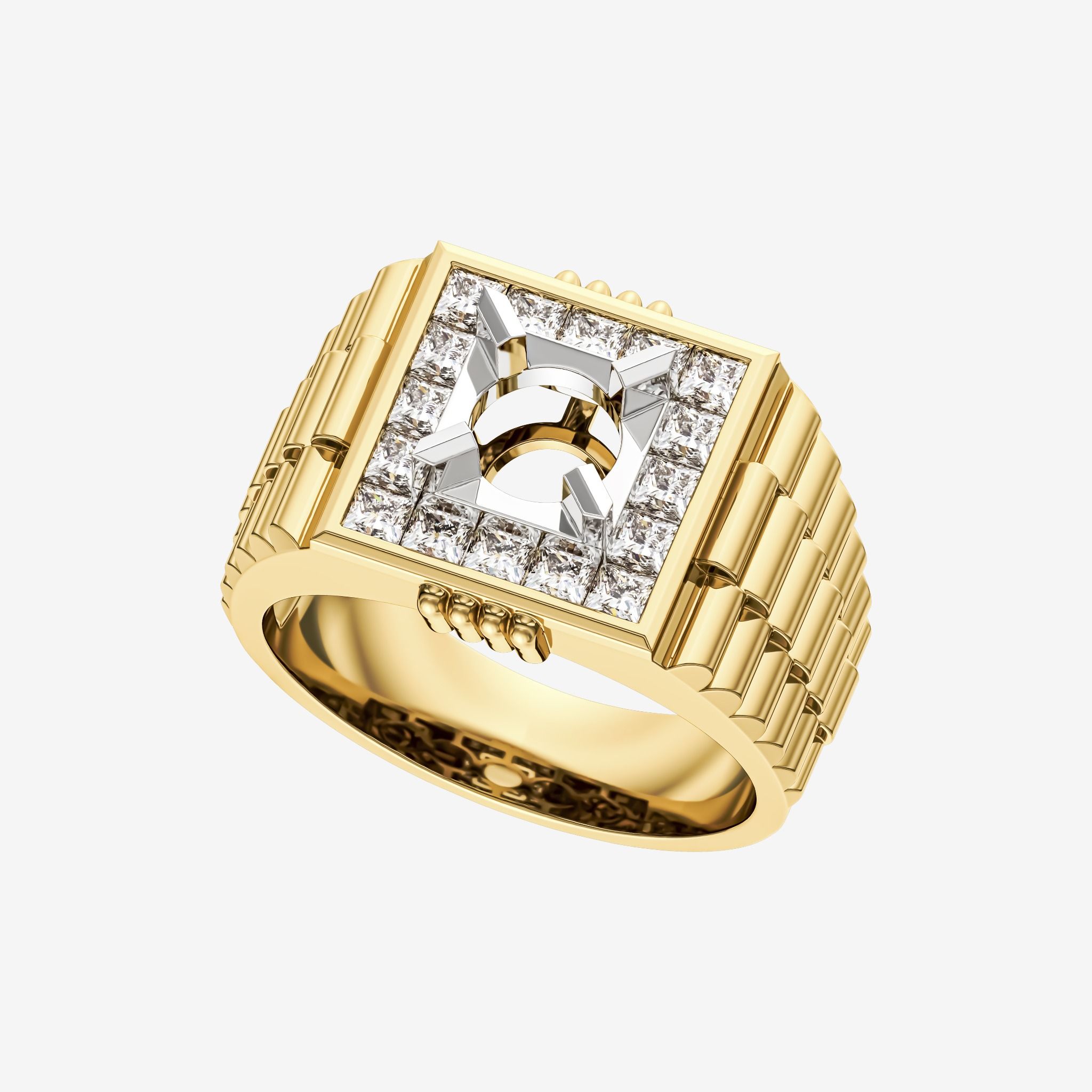 ACCENTED SEMI-SET MEN RING