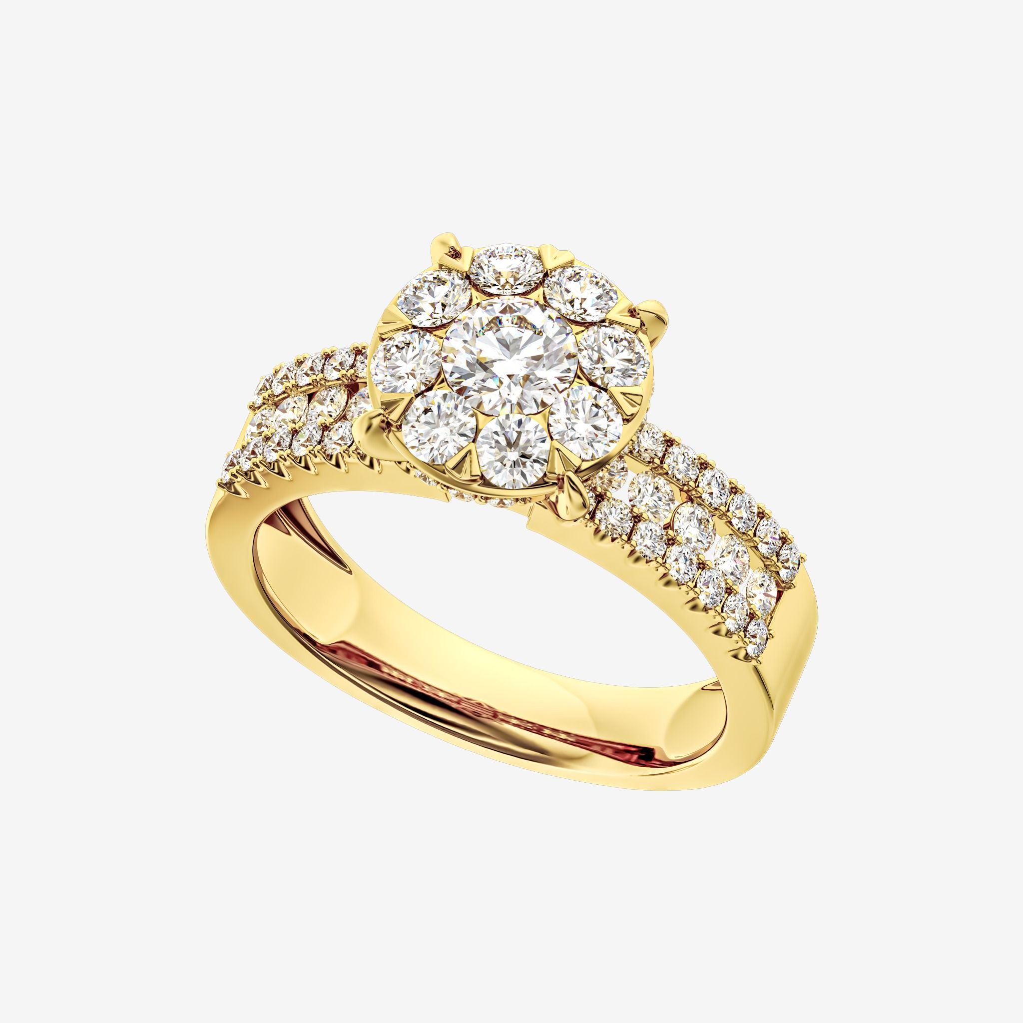 DOUBLE SHANK CLUSTER RING