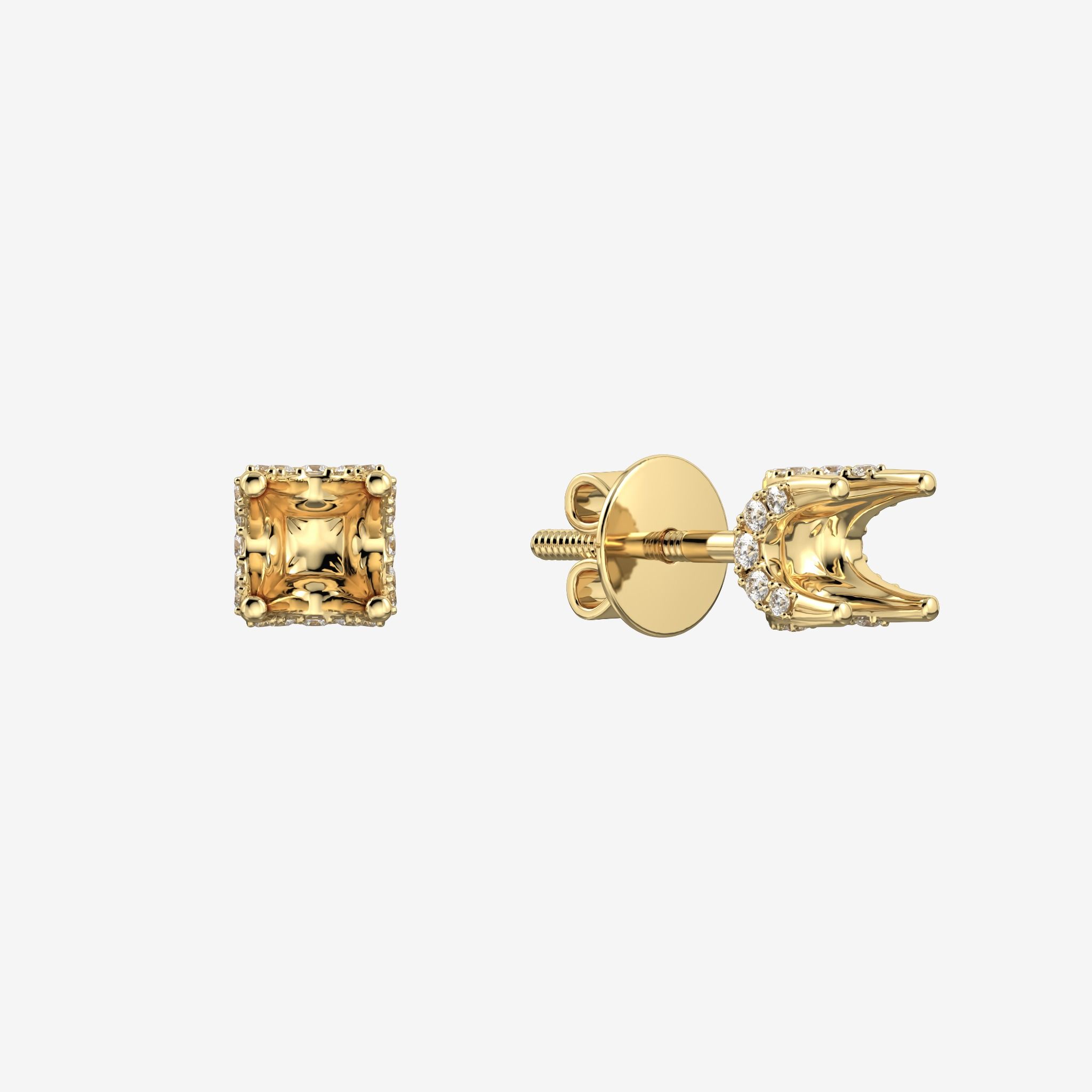 SEMI-SET STUD EARRINGS
