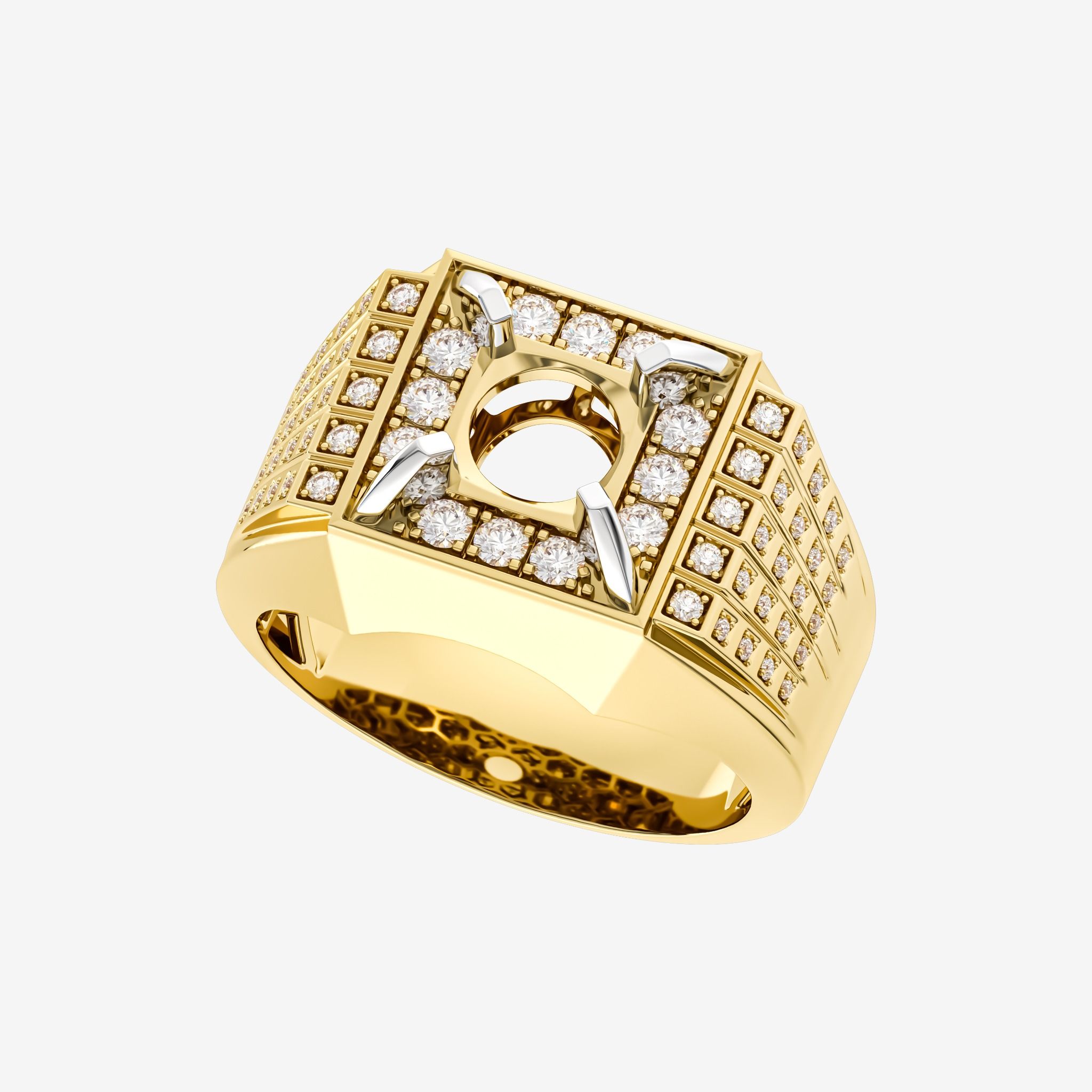 ACCENTED SEMI-SET MEN RING