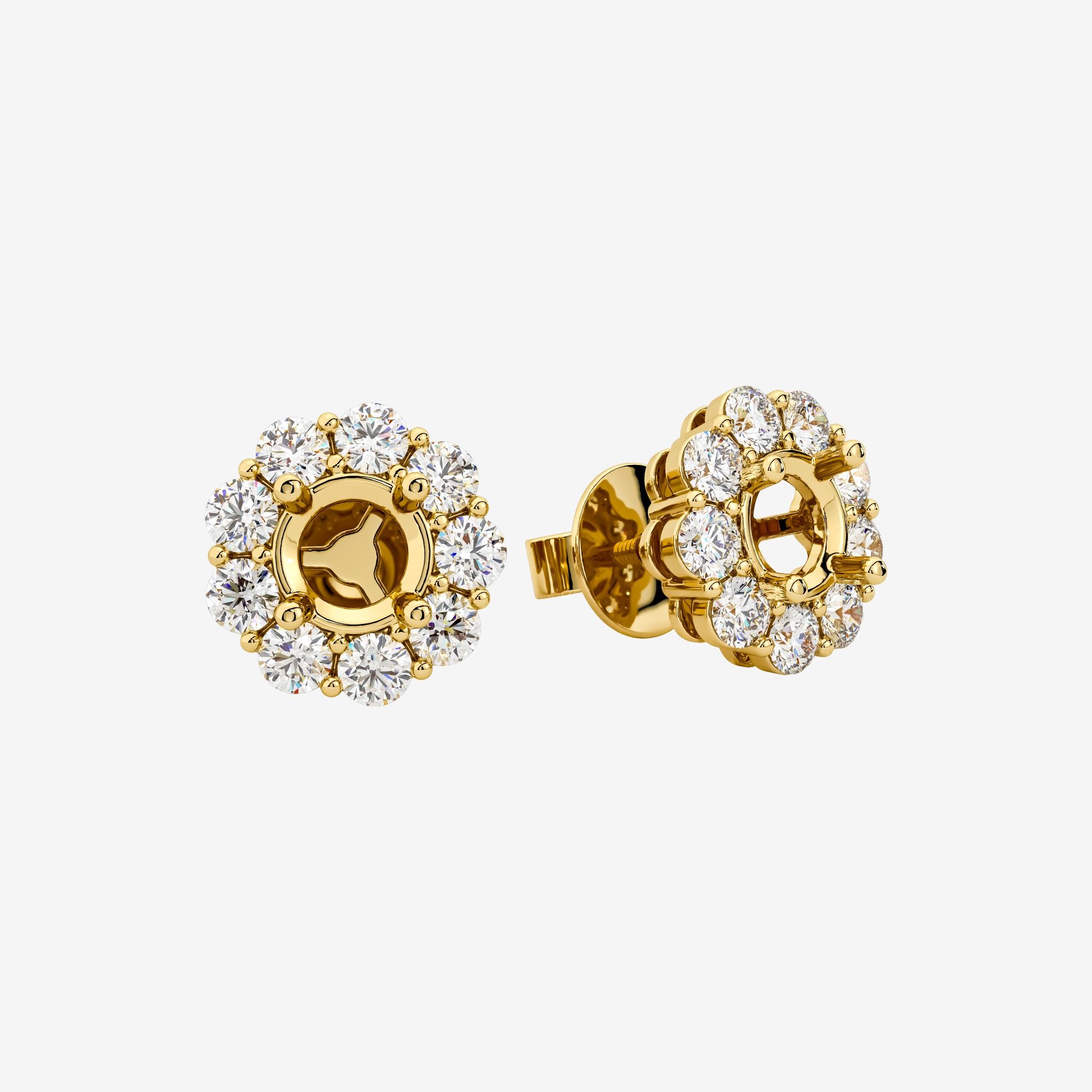 HALO SEMI-SET STUD EARRINGS