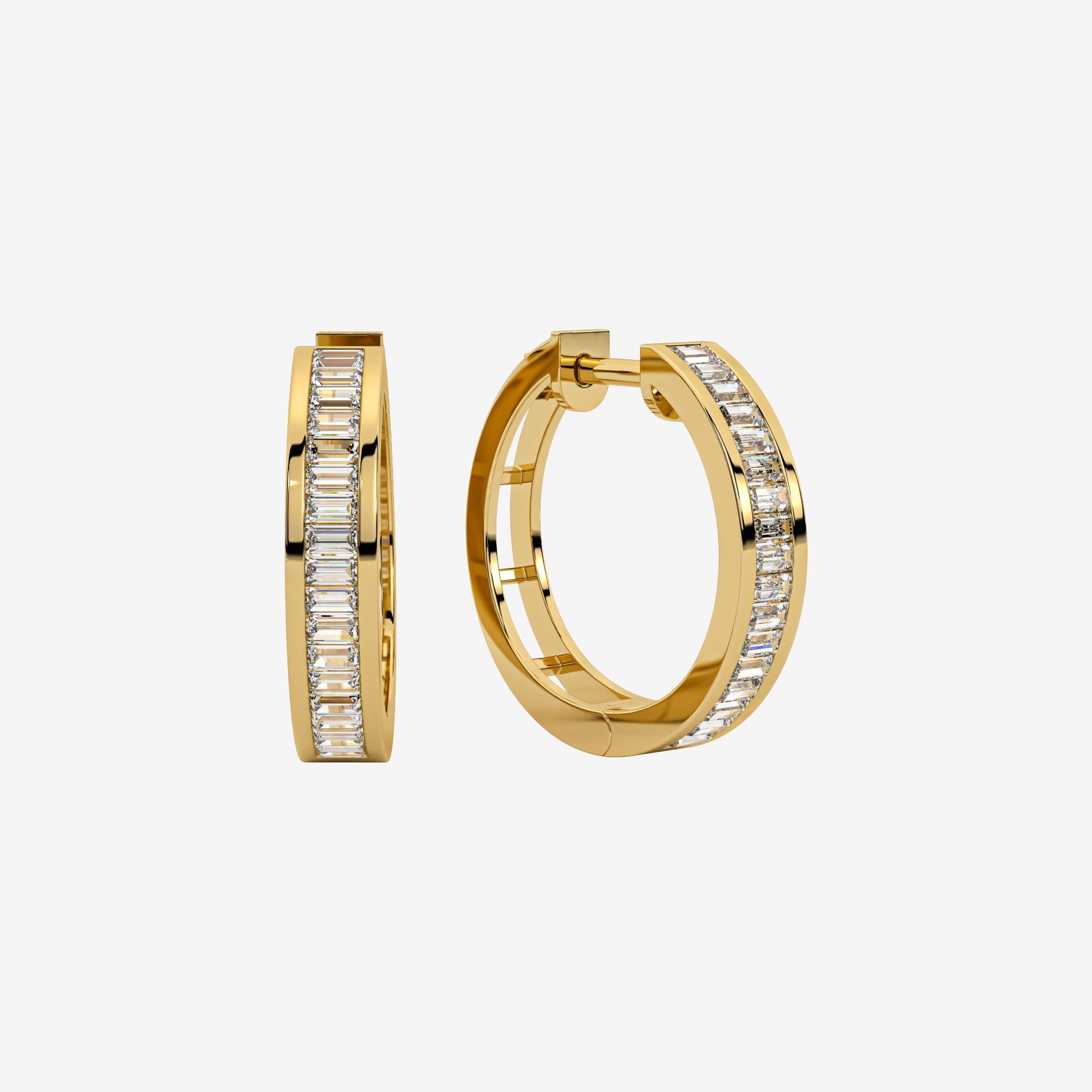 CHANNEL-SET HOOP EARRINGS