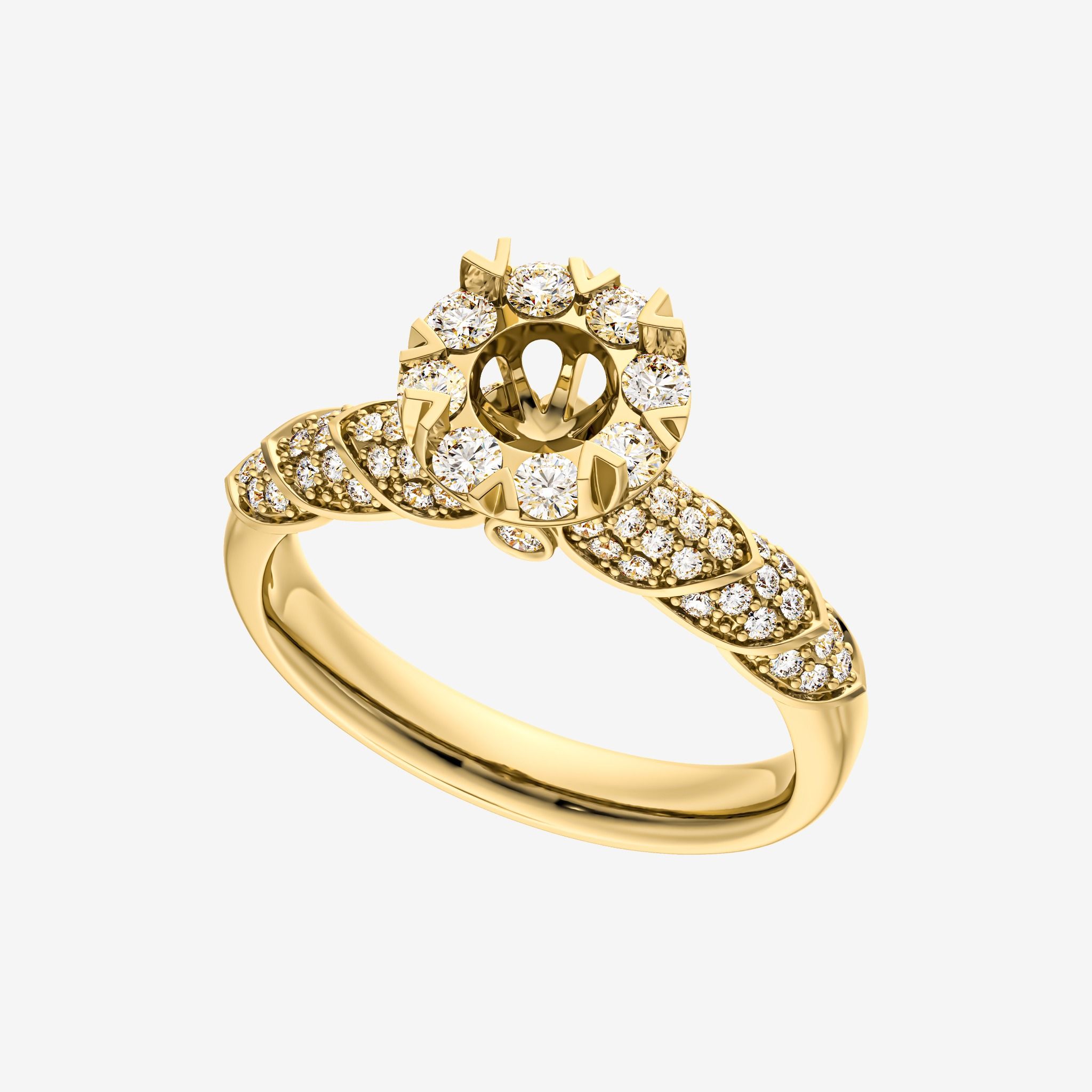 ACCENTED SEMI-SET ENGAGEMENT RING