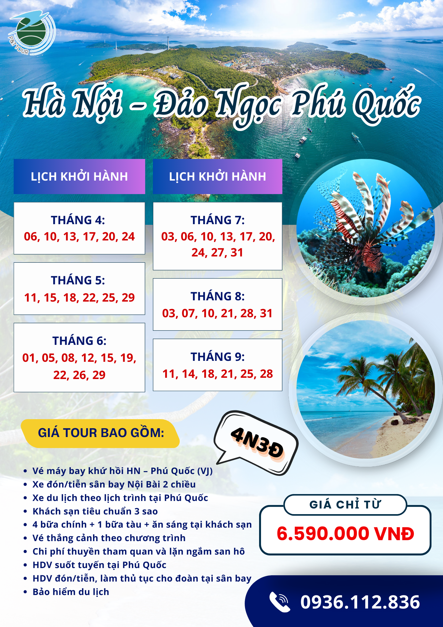 TOUR HÀ NỘI - ĐẢO NGỌC PHÚ QUỐC 4N3Đ