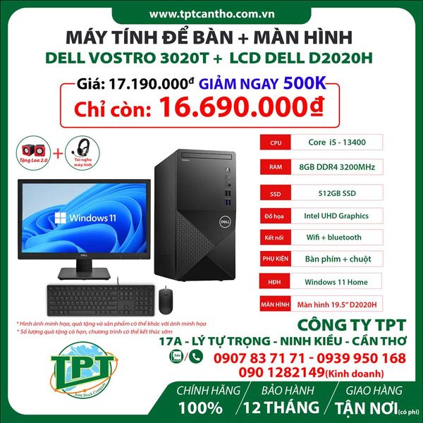 Máy tính để bàn Dell Vostro 3020T + LCD 19.5