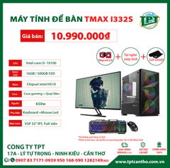 Full bộ máy tính để bàn TMAX i332S ( i3-10100 | 16GB | 500GB SSD | Màn hình 32″ Tràn viền)