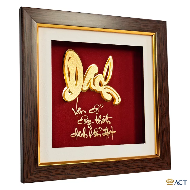 Tranh Chữ Danh dát vàng 24k