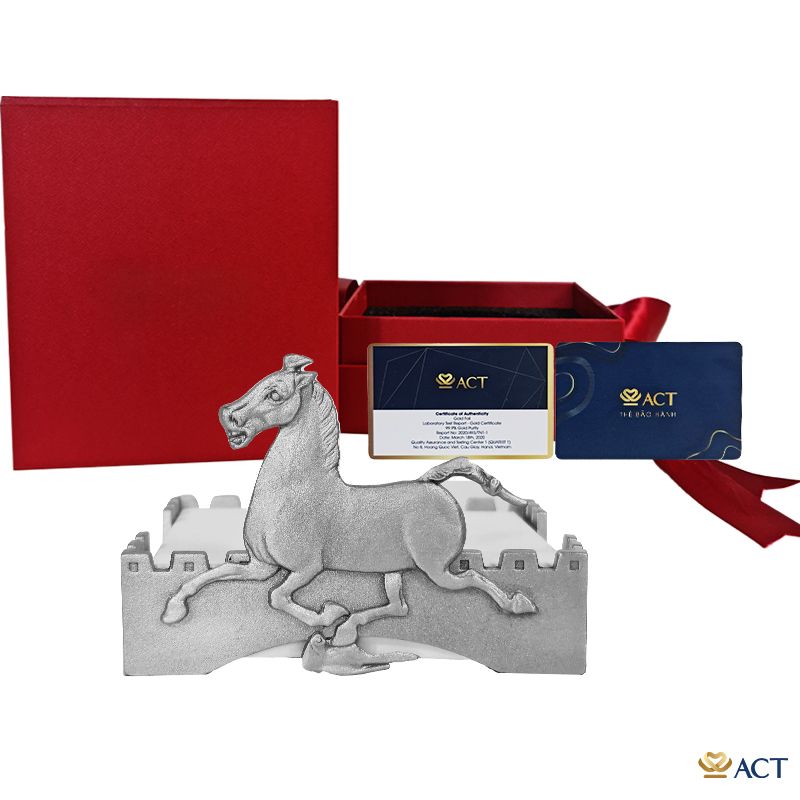 Quà tặng Đựng giấy note hình ngựa Pewter ACT GOLD ISO 9001:2015