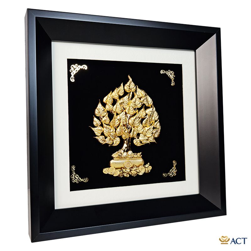 Quà tặng Tranh Cây Bồ Đề dát vàng 24k ACT GOLD ISO 9001:2015