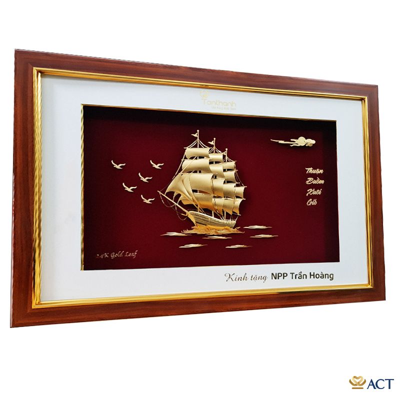 Tranh Thuyền dát vàng 24k ACT GOLD ISO 9001:2015 (Mẫu 44)