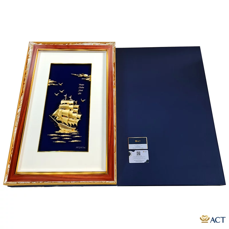 Tranh Thuyền dát vàng 24k ACT GOLD ISO 9001:2015 (Mẫu 45)