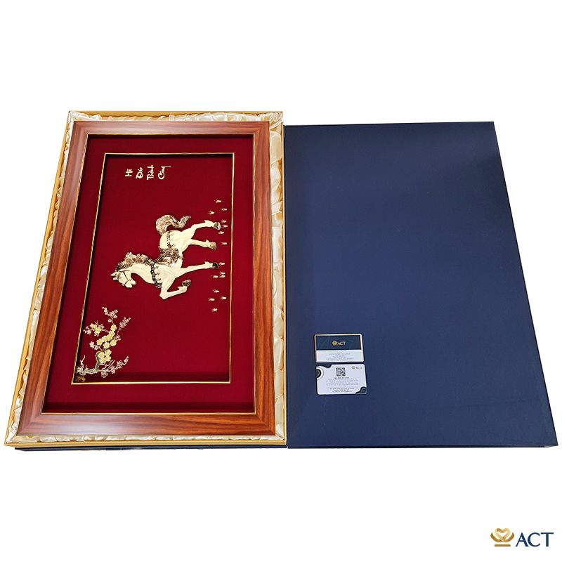 Quà tặng Tranh Ngựa Tài Lộc dát vàng 24k ACT GOLD ISO 9001:2015 (Mẫu 1)