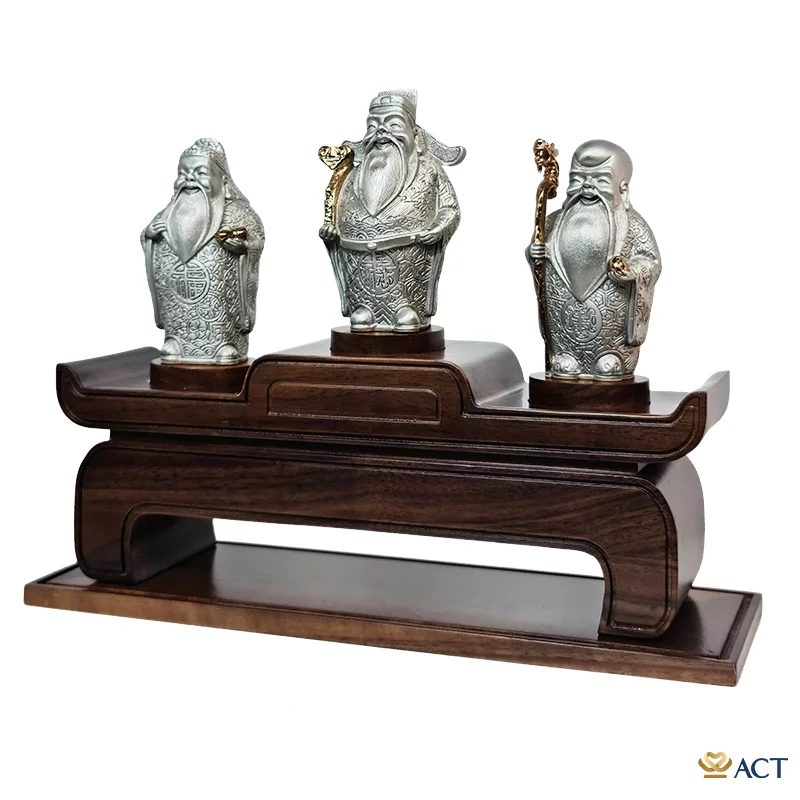 Tượng Phúc Lộc Thọ Pewter