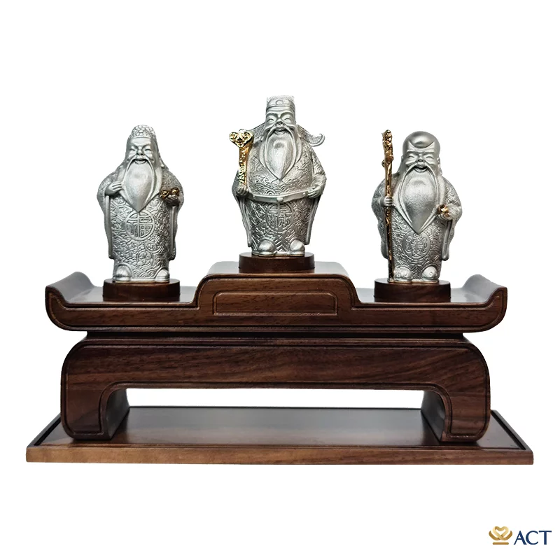 Tượng Phúc Lộc Thọ Pewter