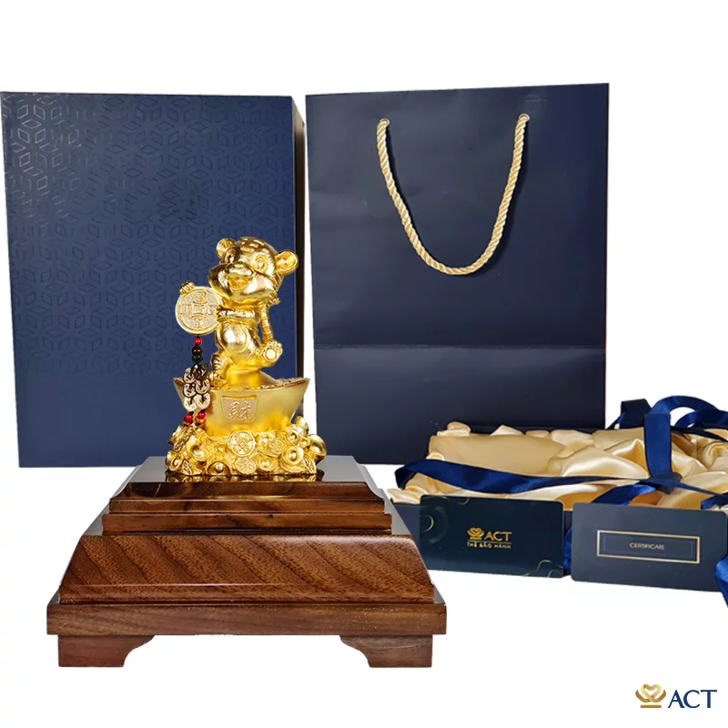 Quà tặng Hổ Phú Quý dát vàng 24k ACT GOLD ISO 9001:2015 (Mẫu 5)