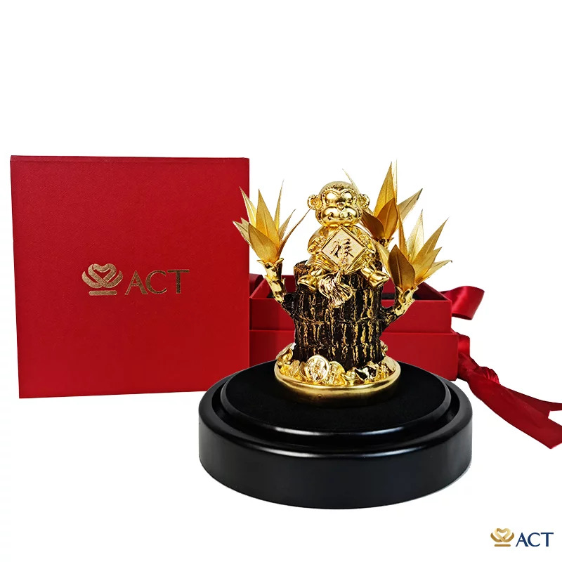Quà tặng Khỉ Tài Lộc Vàng Lá 24k ACT GOLD ISO 9001:2015