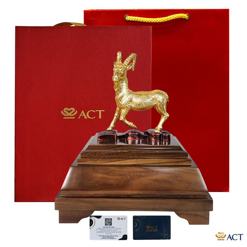 Quà tặng Dê Cát Tường dát vàng 24k ACT GOLD ISO 9001:2015 (Mẫu 3)