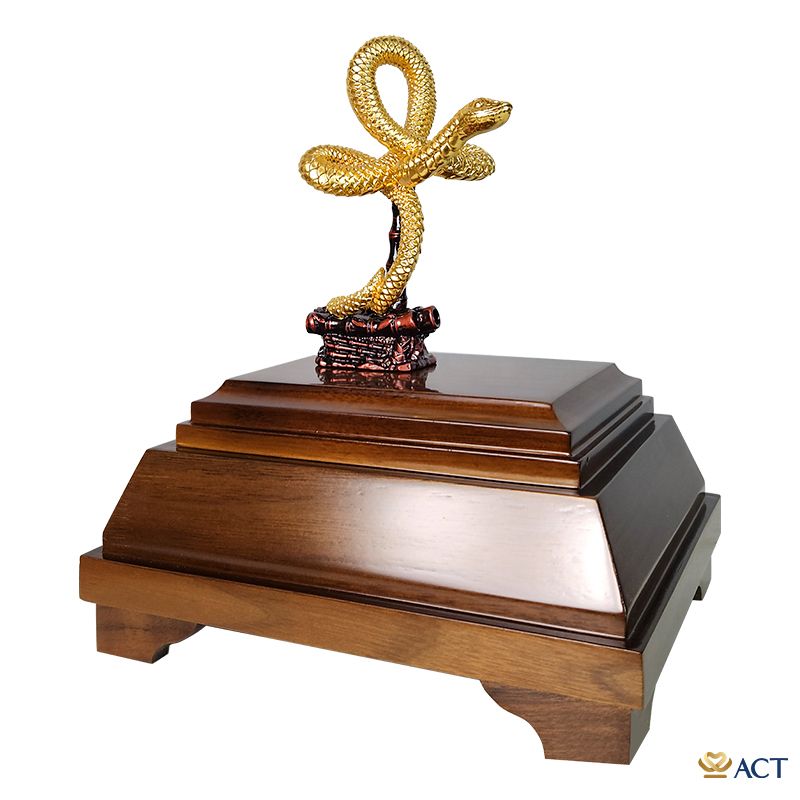 Quà tặng tượng rắn dát vàng 24k ACT GOLD ISO 9001:2015 (mẫu 1)