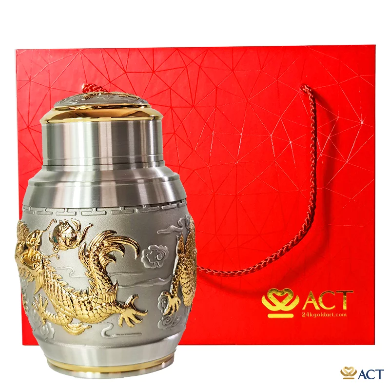 Hộp Trà Rồng Mạ Vàng 24k