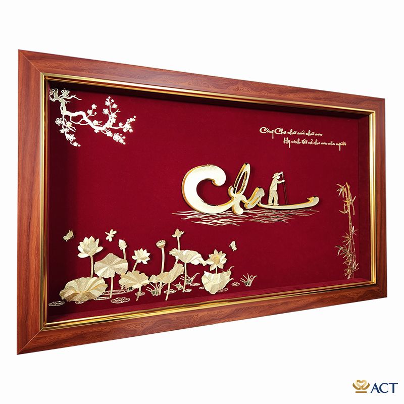 Quà tặng Tranh Chữ Cha dát vàng 24k ACT GOLD ISO 9001:2015