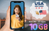 Sim 4G Mỹ - 15 Ngày : Tổng 10GB