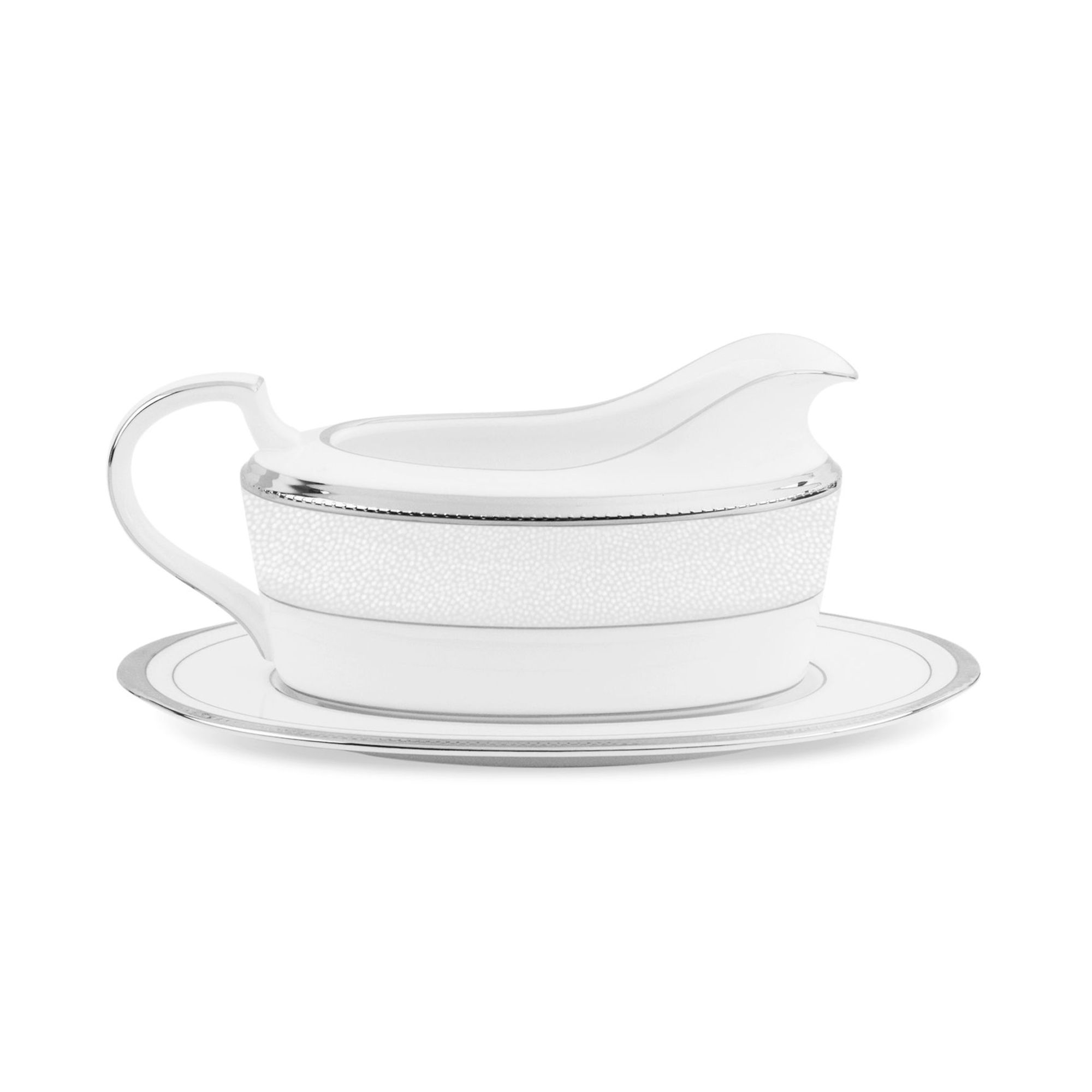 Bình đựng nước xốt kèm đĩa kê Noritake Champagne Pearls 580ml