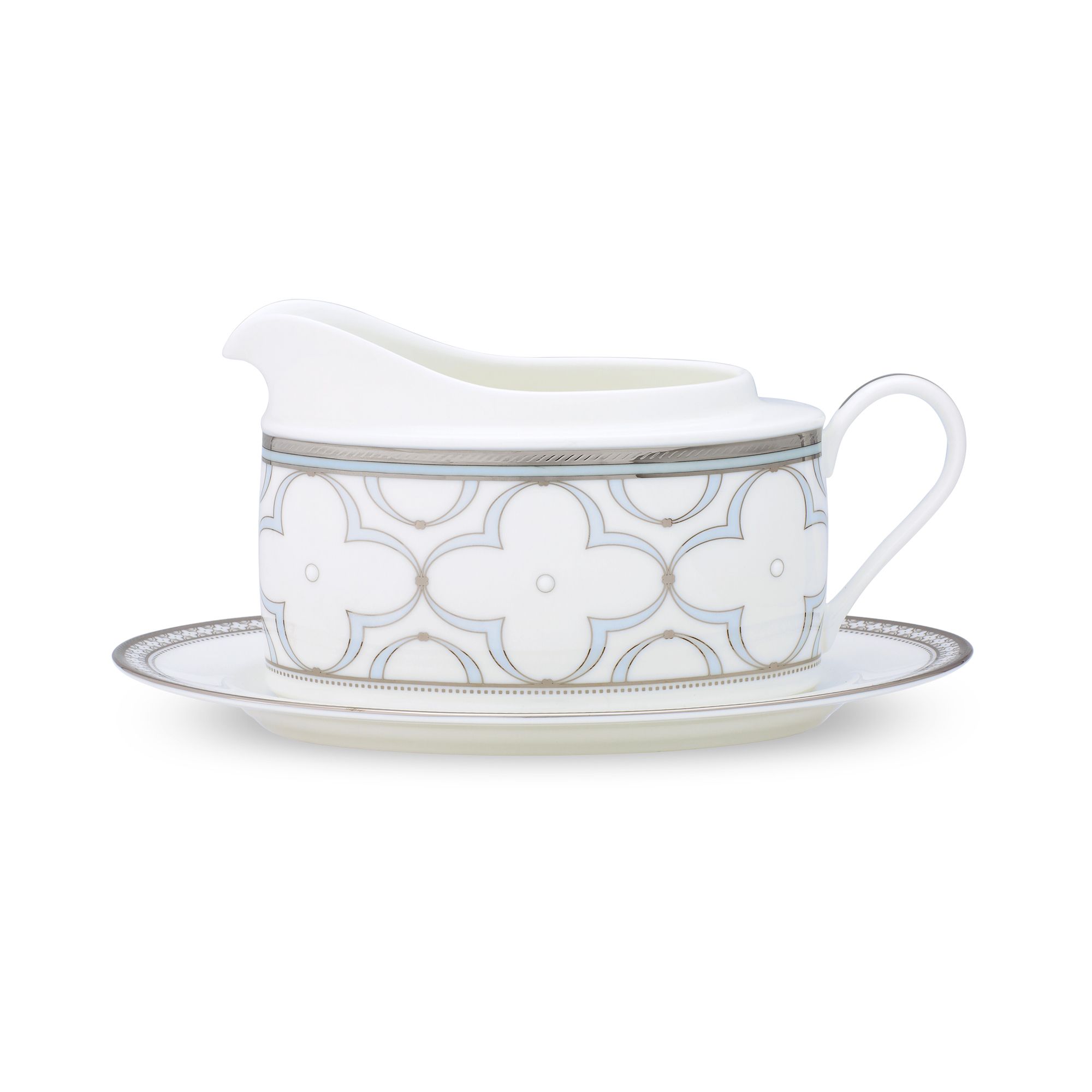 Bình đựng nước xốt kèm đĩa kê Noritake Trefolio Platinum 620ml