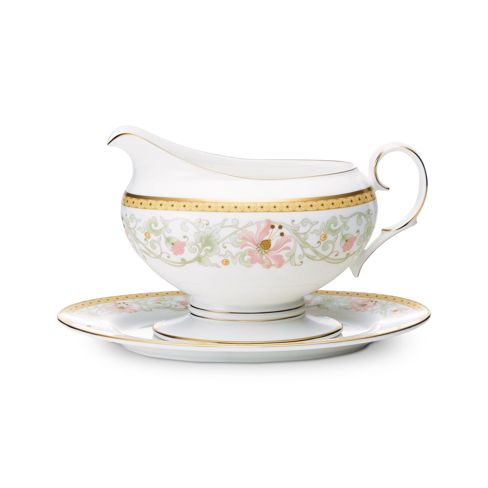 Bình đựng nước xốt kèm đĩa kê Noritake Blooming Splendor 670ml