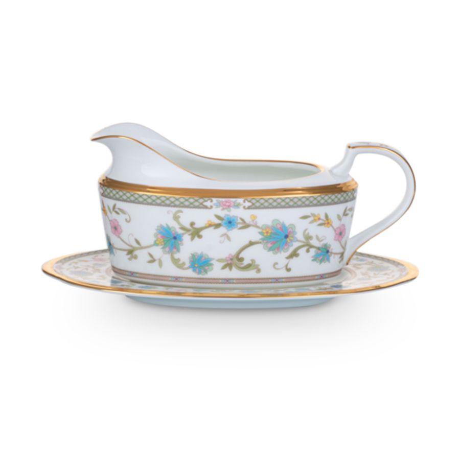 Bình đựng nước xốt kèm đĩa kê Noritake Yoshino 580ml