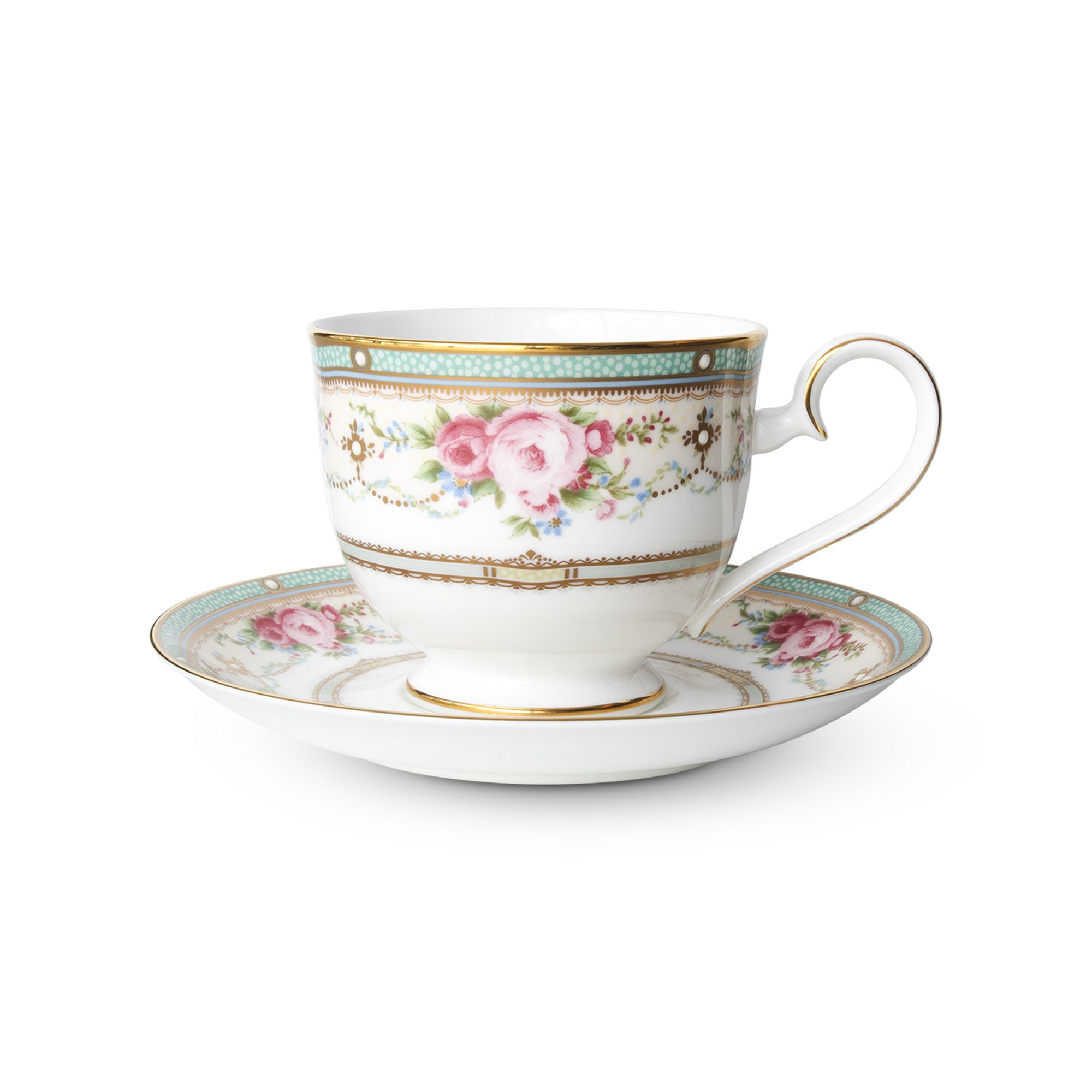 Chén trà & đĩa lót Noritake Palace Rose 230ml