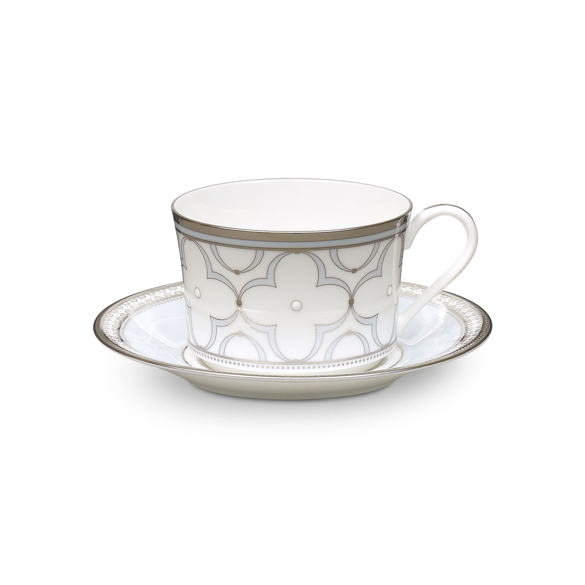 Chén trà & đĩa lót Noritake Trefolio Platinum 245ml