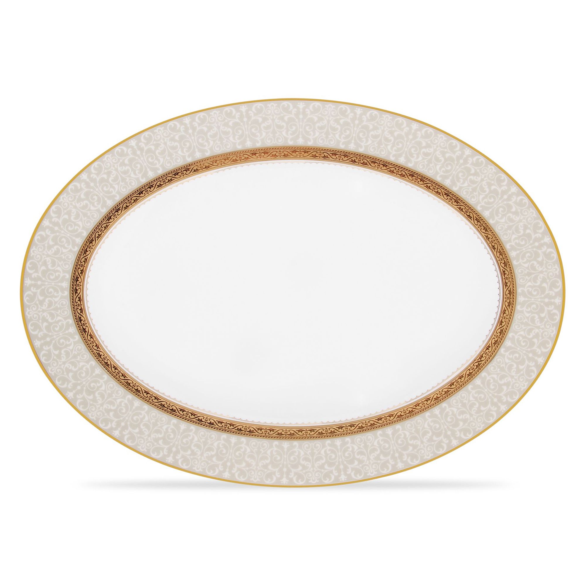 Đĩa Oval cỡ vừa Noritake Odessa Gold 36,8cm