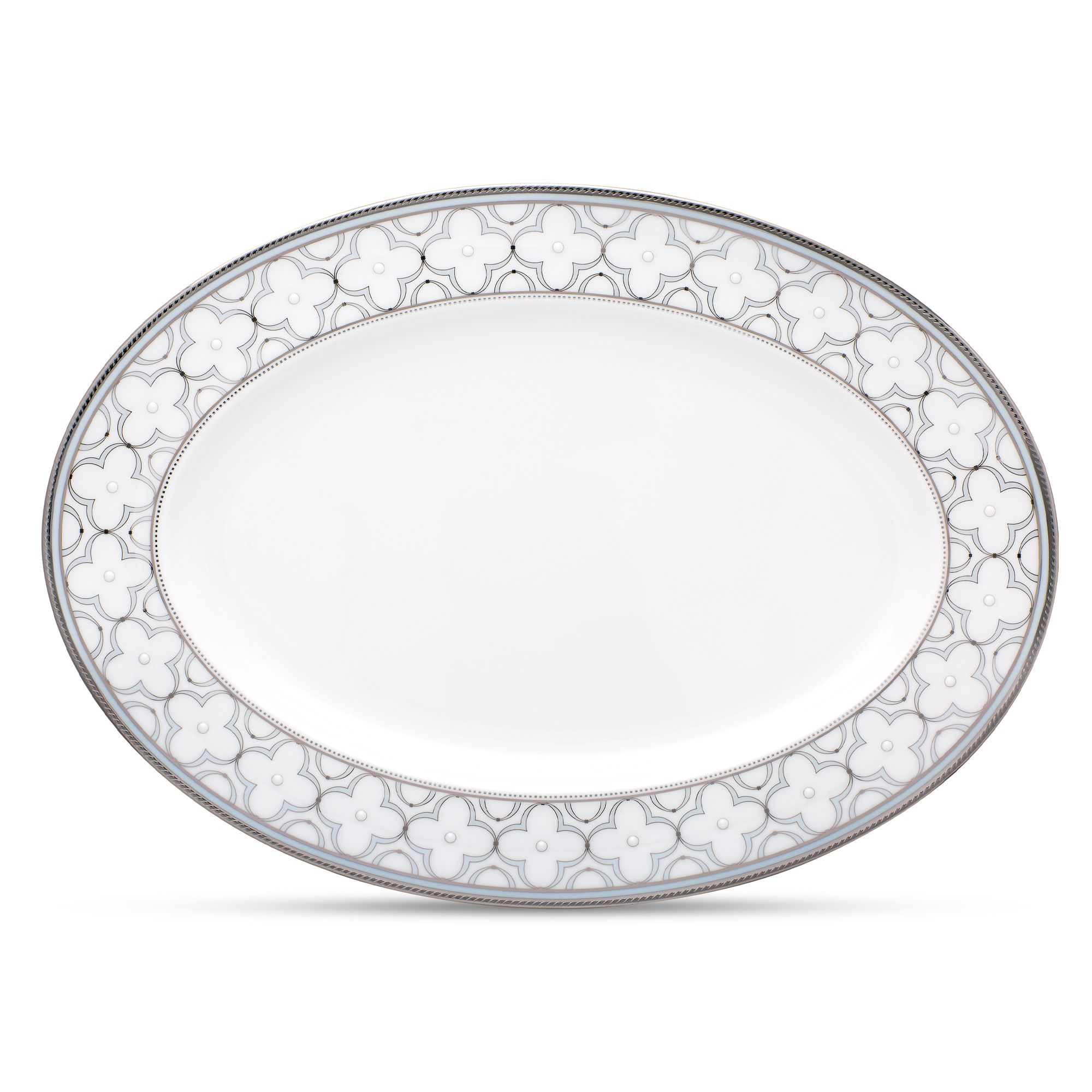 Đĩa Oval cỡ vừa Noritake Trefolio Platinum 36,8cm