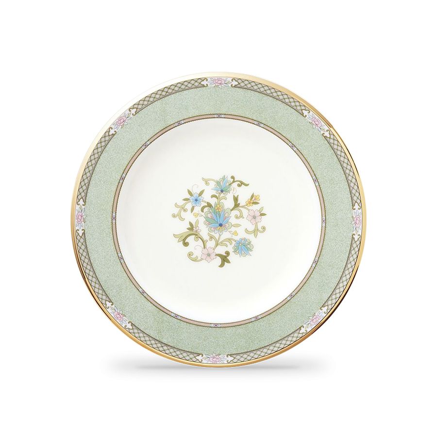 Đĩa tròn cỡ vừa màu xanh Noritake Yoshino 21,8cm