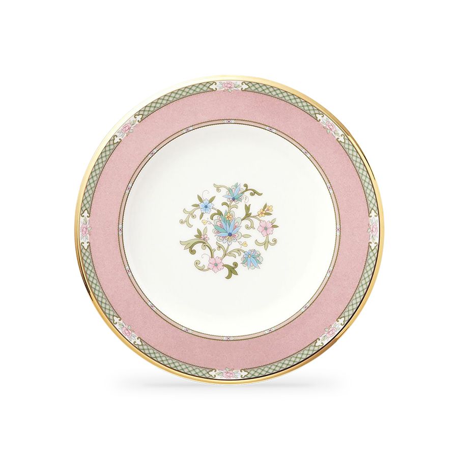Đĩa tròn cỡ vừa màu hồng Noritake Yoshino 21,8cm