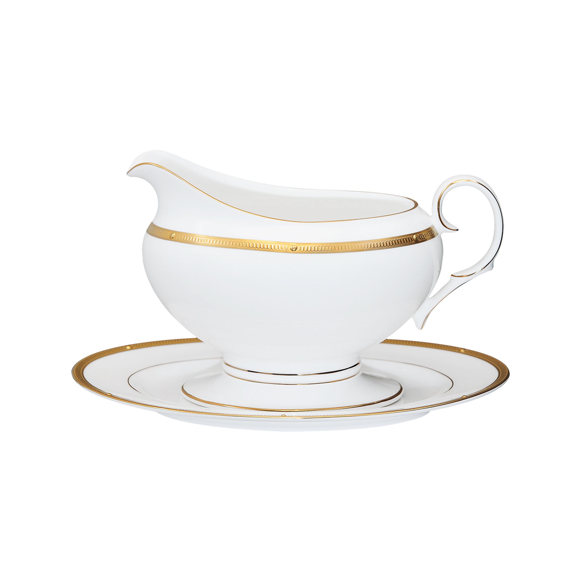 Bình đựng nước xốt kèm đĩa kê Noritake Rochelle Gold 660ml