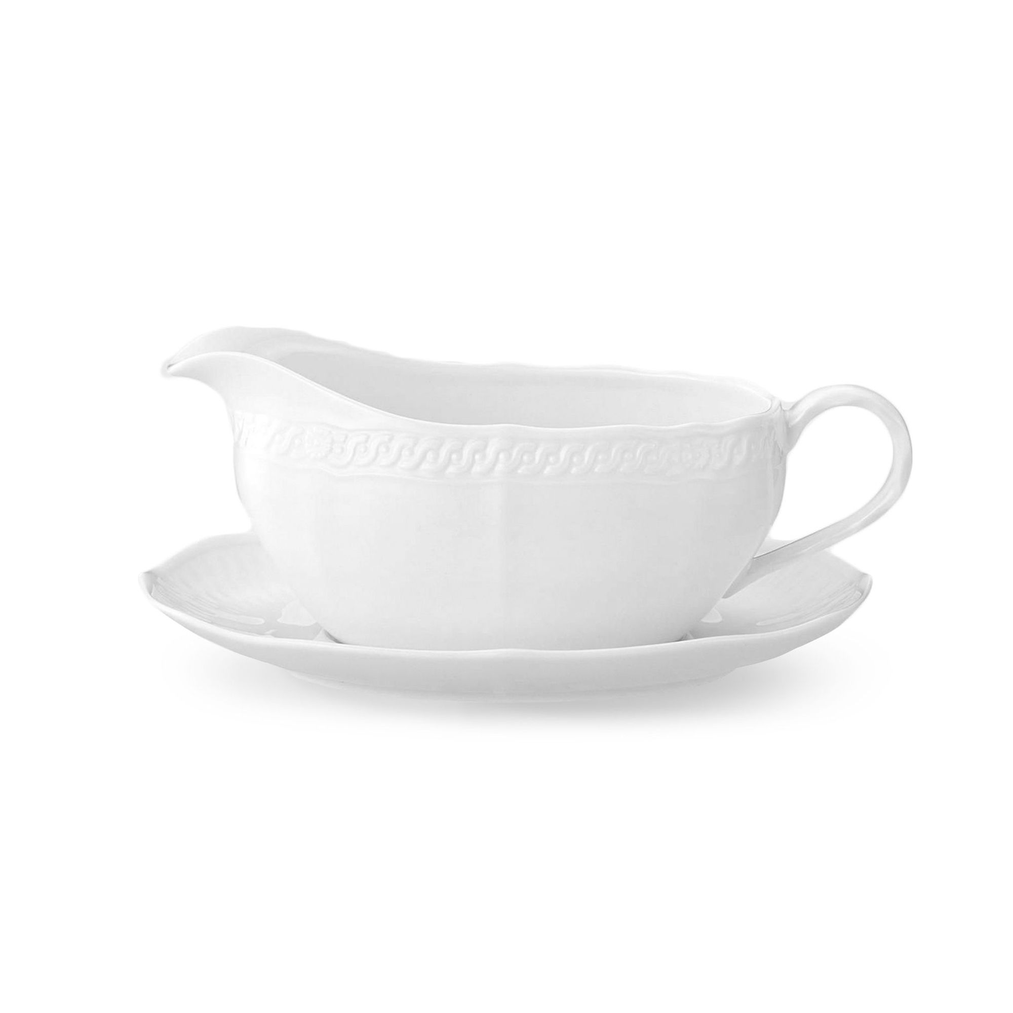 Bình đựng nước xốt kèm đĩa kê Noritake Cher Blanc 530ml