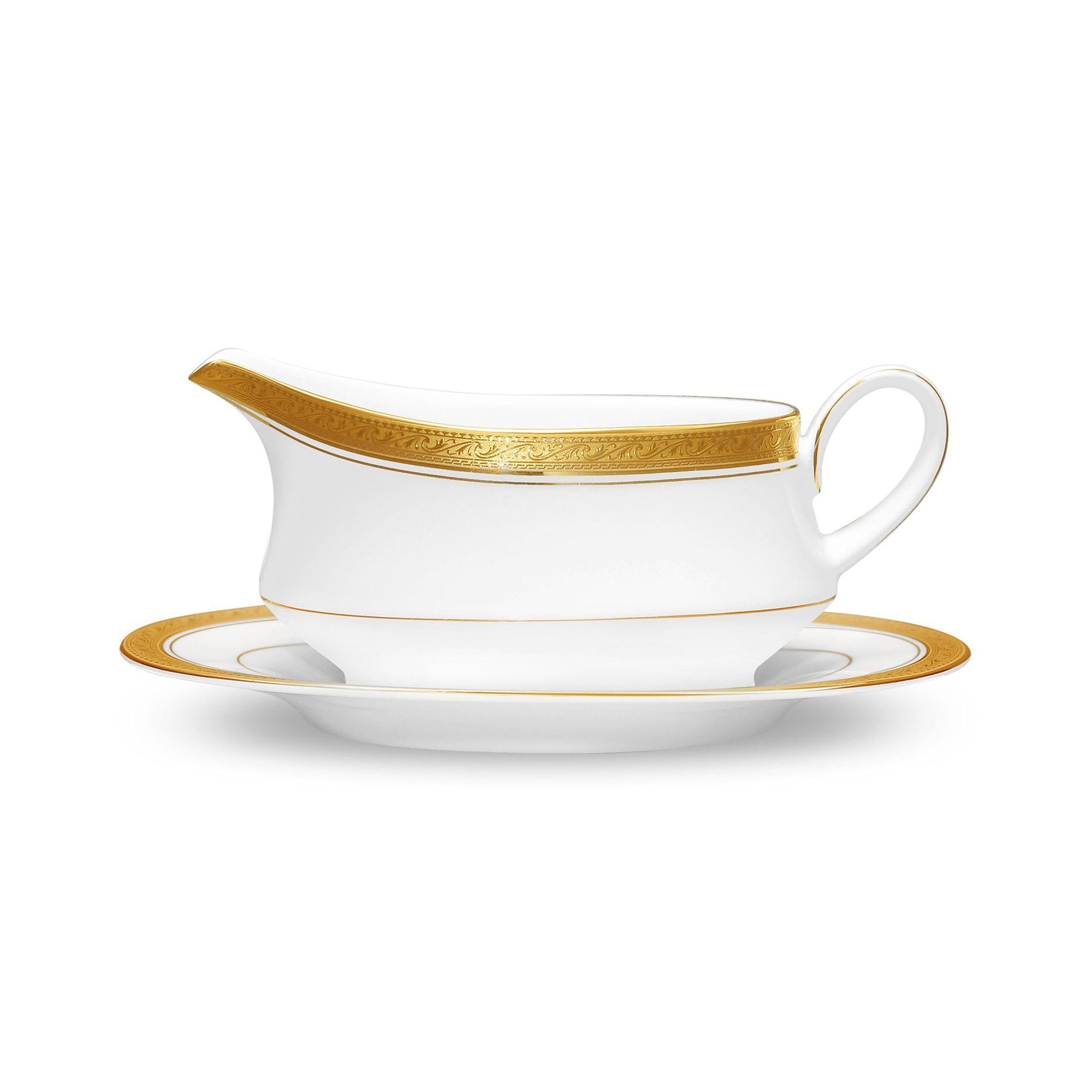 Bình đựng nước xốt kèm đĩa kê Noritake Crestwood Gold 500ml