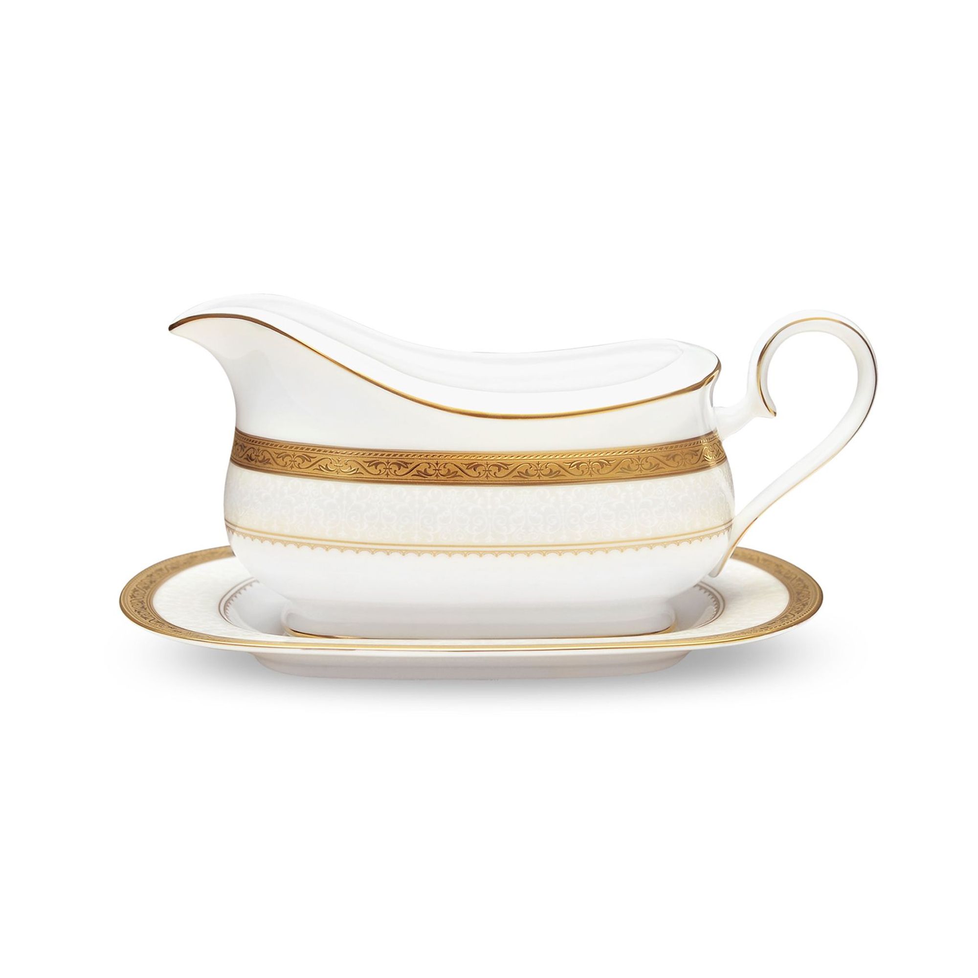 Bình đựng nước xốt kèm đĩa kê Noritake Odessa Gold 630ml