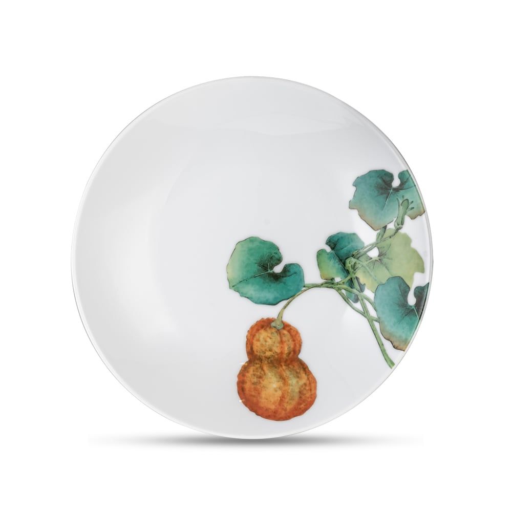 Đĩa sâu lòng (họa tiết bí đỏ) Noritake Kyoka Shunsai 23,4cm