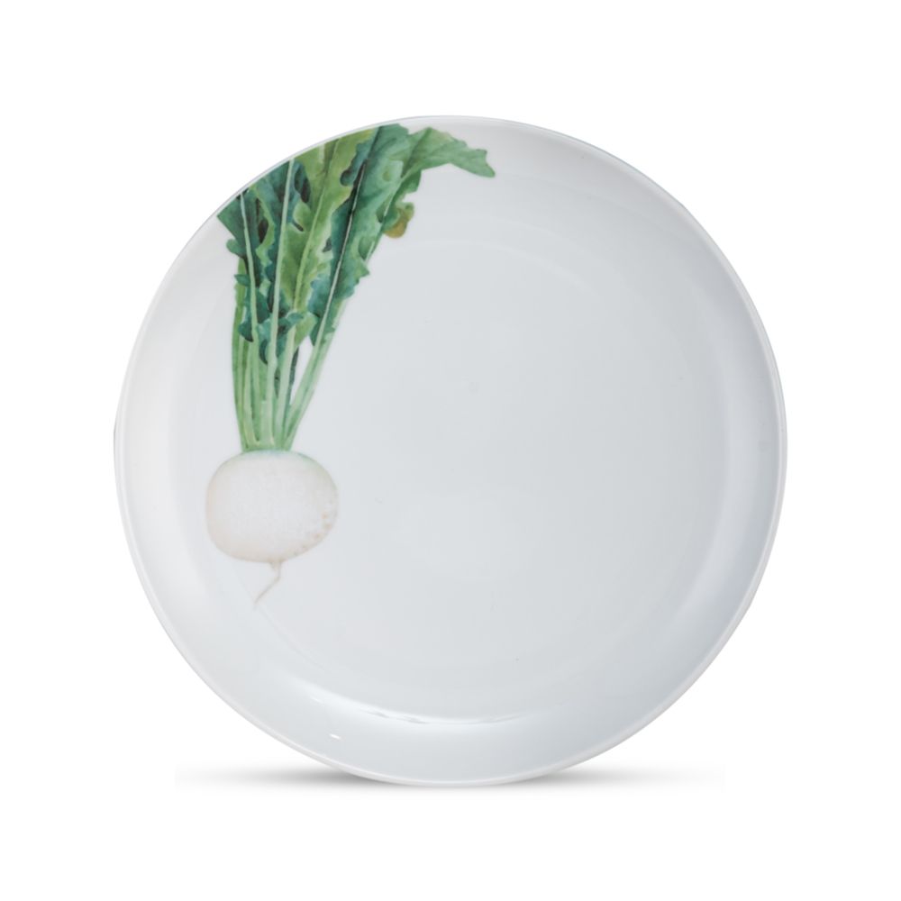 Đĩa tròn cỡ vừa loại coupe (họa tiết củ cải trắng) Noritake Kyoka Shunsai 24,1cm