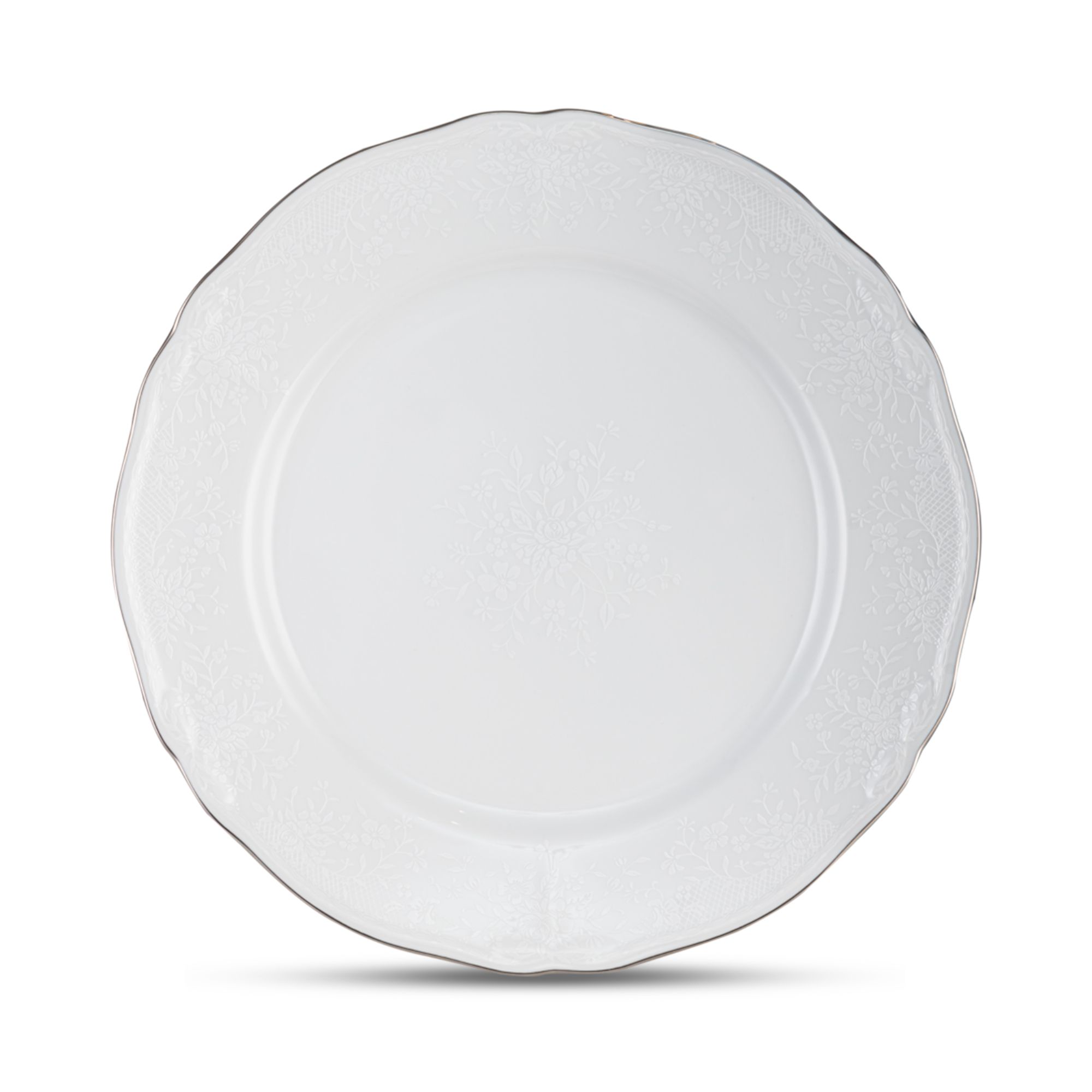 Đĩa tròn cỡ lớn Noritake Princess Bouquet Platinum 26,9cm
