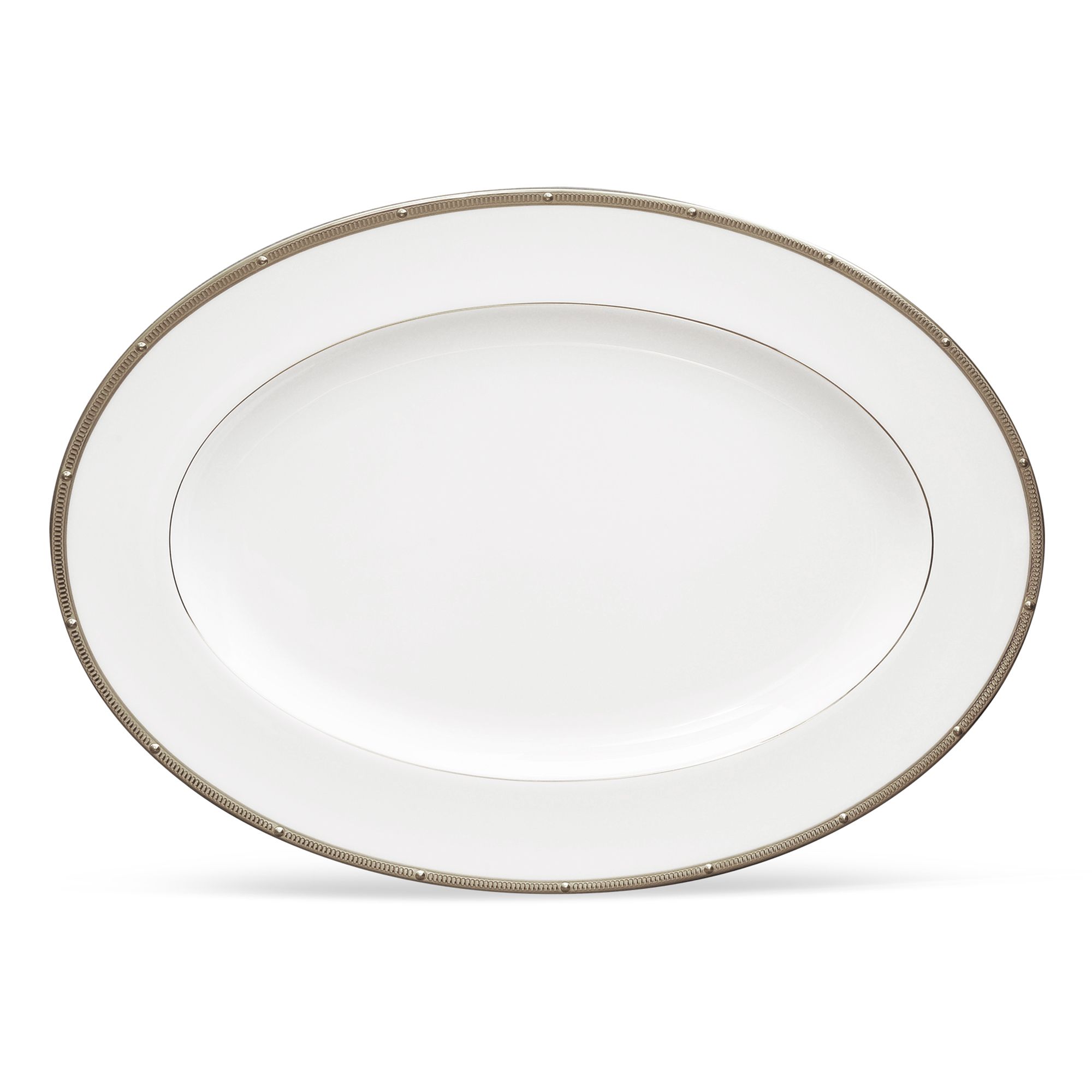 Đĩa Oval cỡ nhỏ Noritake Rochelle Platinum 31,2cm