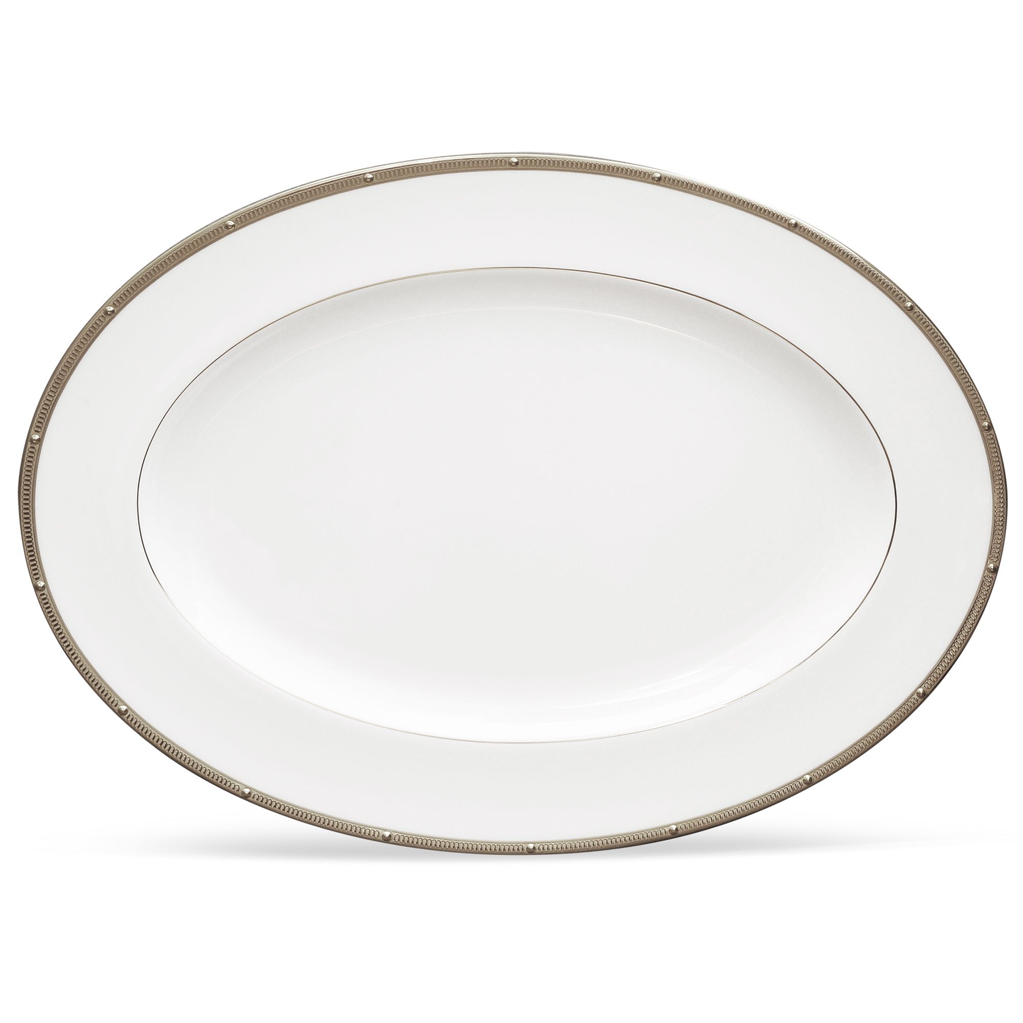 Đĩa Oval cỡ vừa Noritake Rochelle Platinum 36,8cm