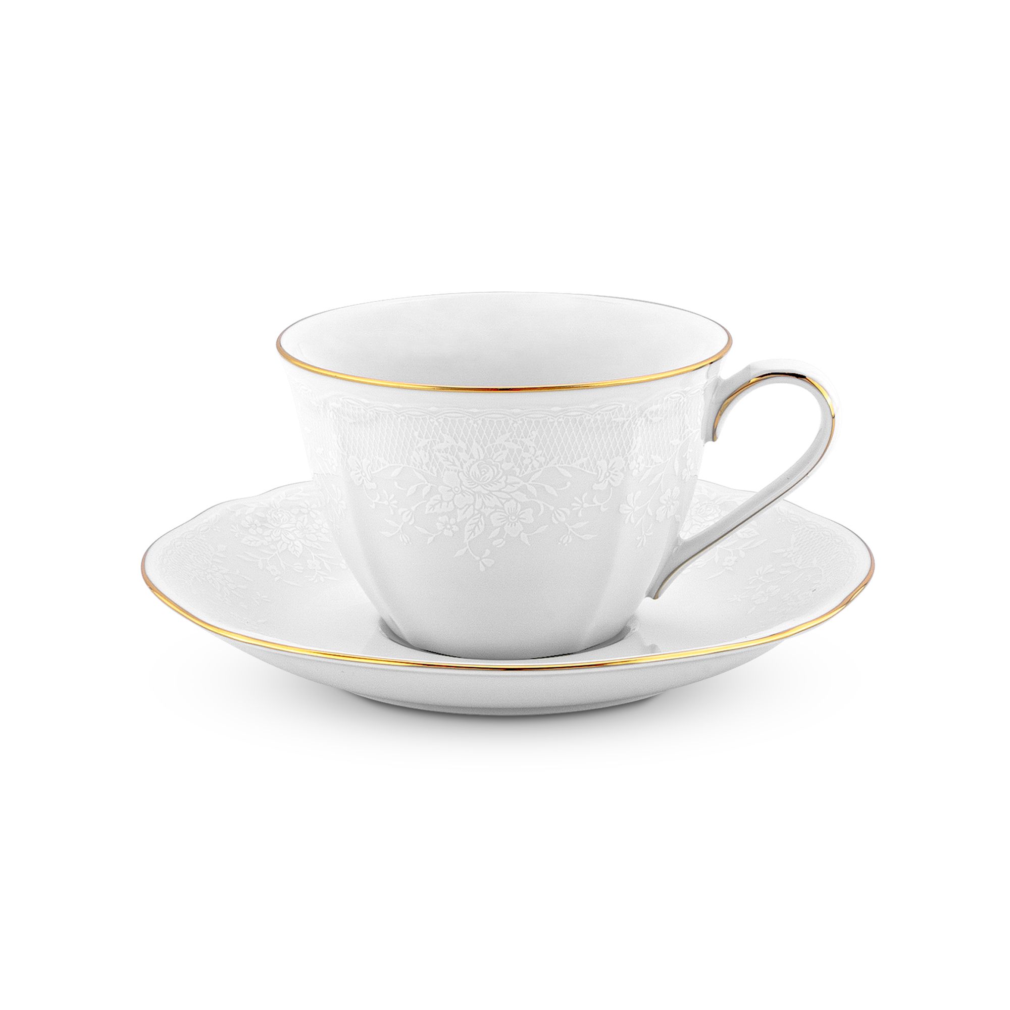 Chén trà & đĩa lót Noritake Princess Bouquet Gold 260ml