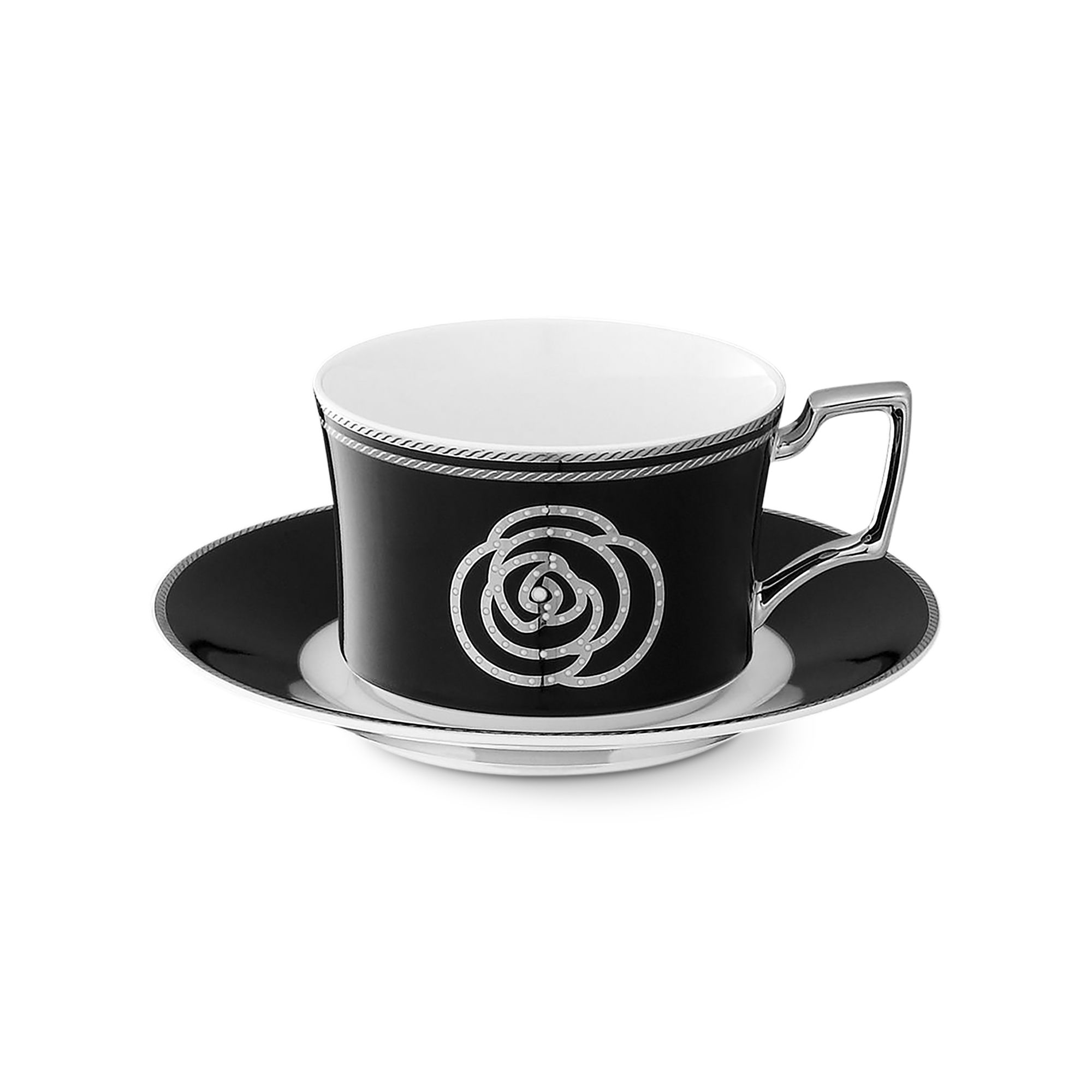 Chén trà & đĩa lót (đặc biệt - Đen) Noritake Aidan 240ml